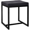 SITZWÜRFEL eckig 40/40/48 cm Stoff schwarz - Schwarz, Textil/Metall (40/48/40cm) - CLP