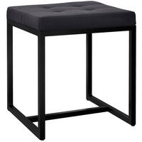 SITZWÜRFEL eckig 40/40/48 cm Stoff schwarz - Schwarz, Textil/Metall (40/48/40cm) - CLP