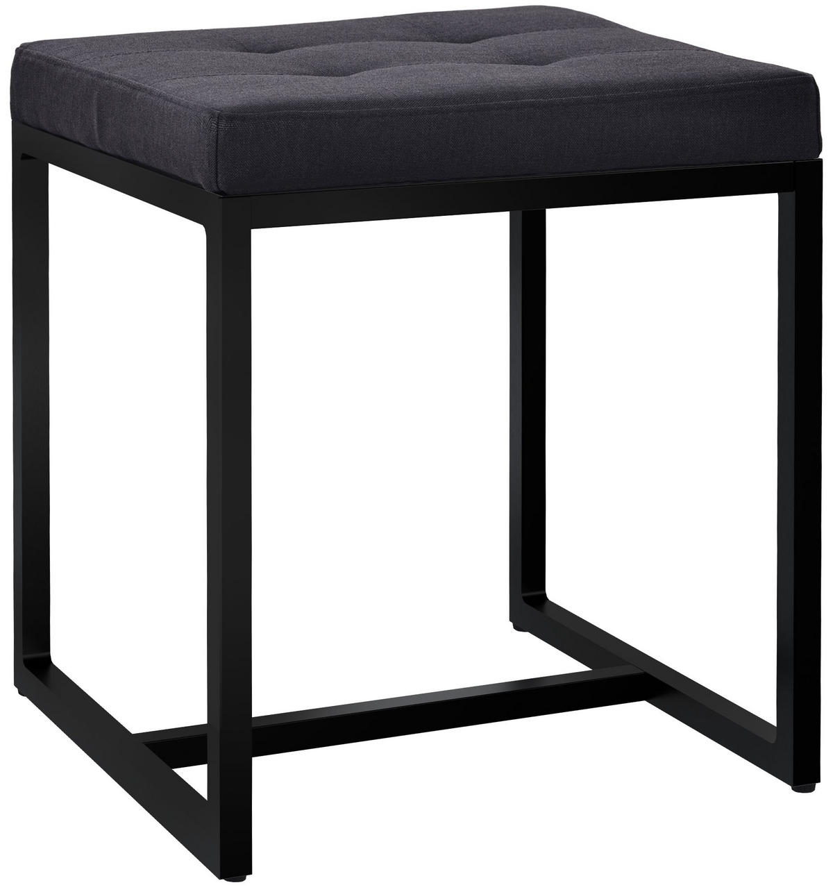 SITZWÜRFEL eckig 40/40/48 cm Stoff schwarz - Schwarz, Textil/Metall (40/48/40cm) - CLP