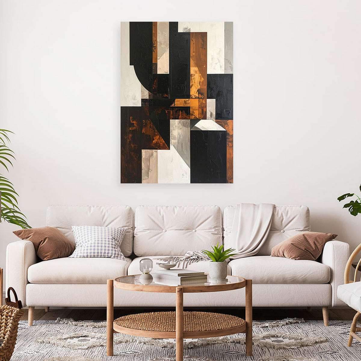 LEINWANDBILD 3D und geometrisch 70x100cm - Braun, Textil (70/100cm) - Feeby