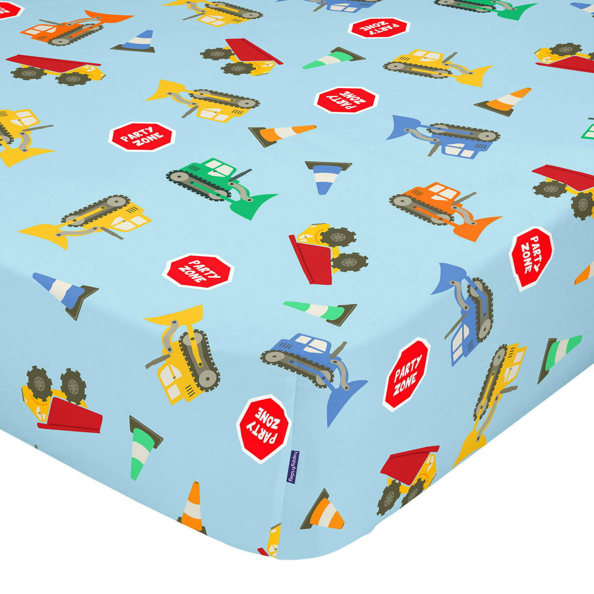 SPANNBETTTUCH machinery 60x120x14 cm (kinderbett) mehrfarbig - Multicolor, Textil (60/120cm) - Happy Friday