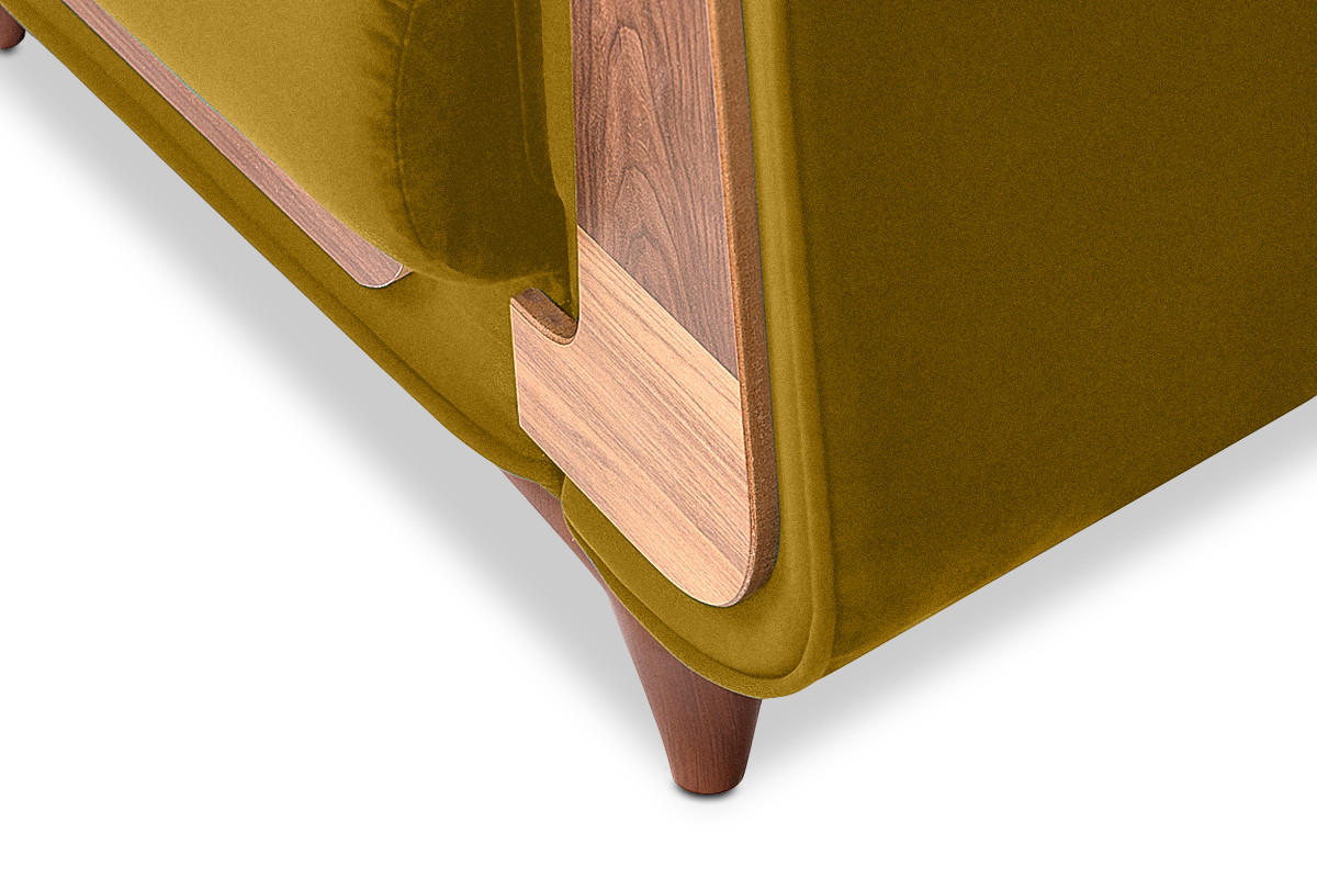 SESSEL GUSTAVO mit Armlehnen, gelb - Gelb/Braun, Holz/Holzwerkstoff (83/95/92cm) - KONSIMO®