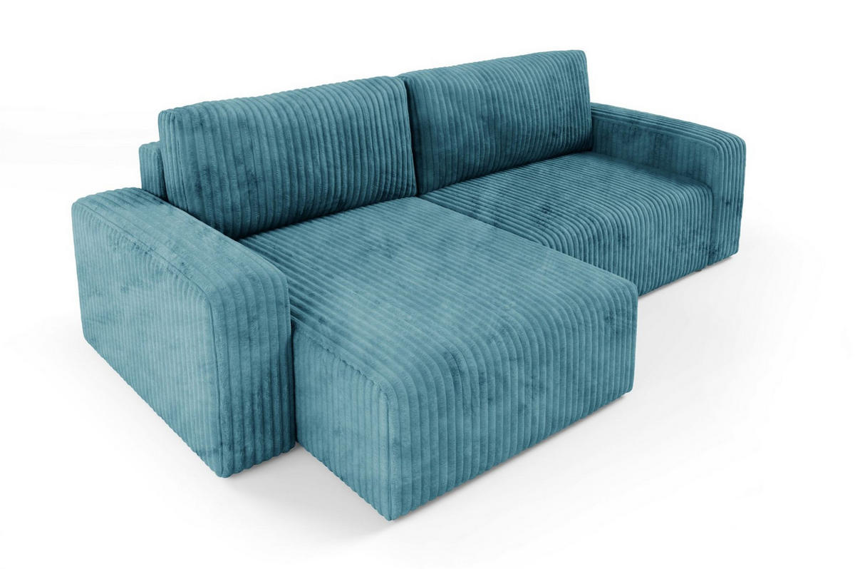 ECKSOFA Natalia - Blau, Holzwerkstoff/Textil (149/244cm) - Fun Möbel