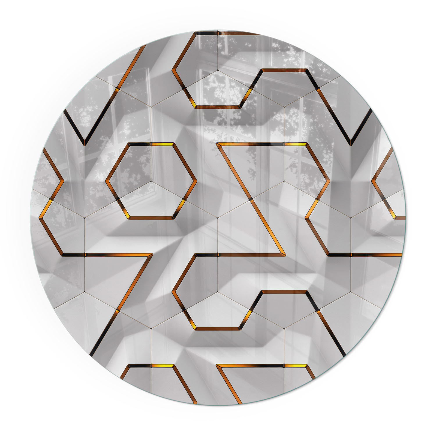 GLASPLATTE für Kamin Ø 100 cm - Weiß, Glas (100/100/0.4cm) - TULUP