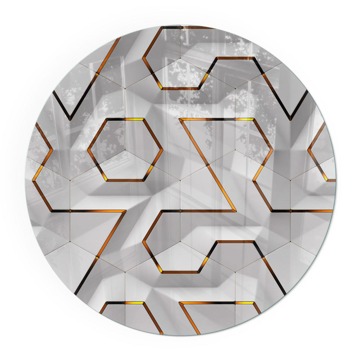 GLASPLATTE für Kamin Ø 100 cm - Weiß, Glas (100/100/0.4cm) - TULUP