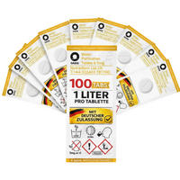 WASSERAUFBEREITUNGSTABLETTEN 100 Stk inkl. 10L Faltkanister Camping Outdoor Trinkwasser 1L - Transparent/Weiß, Kunststoff (20/25/10cm) - JUNG