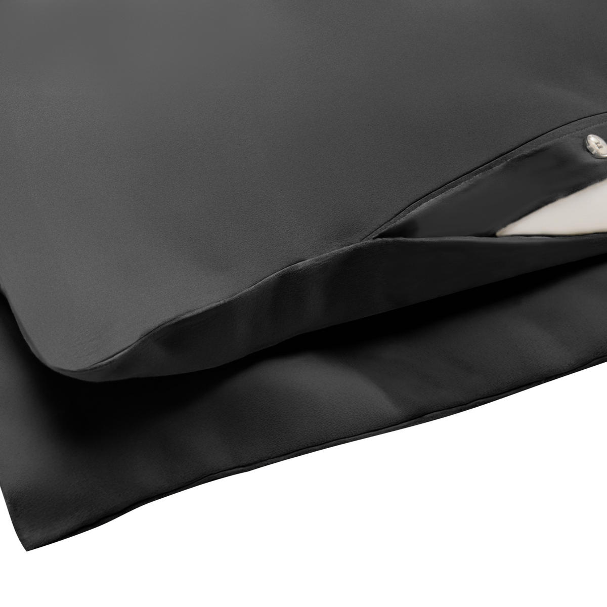BETTWÄSCHE-SET 150/200 cm Baumwollsatin Schwarz Parkrose - Schwarz, Textil (150/200cm) - Beliani