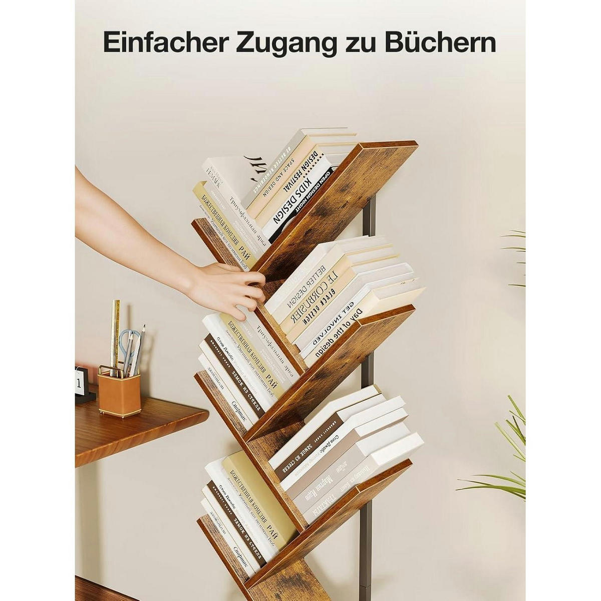 BÜCHERREGAL Baumform Braun 6 Ebenen - Braun, Holzwerkstoff (18/110/40cm)