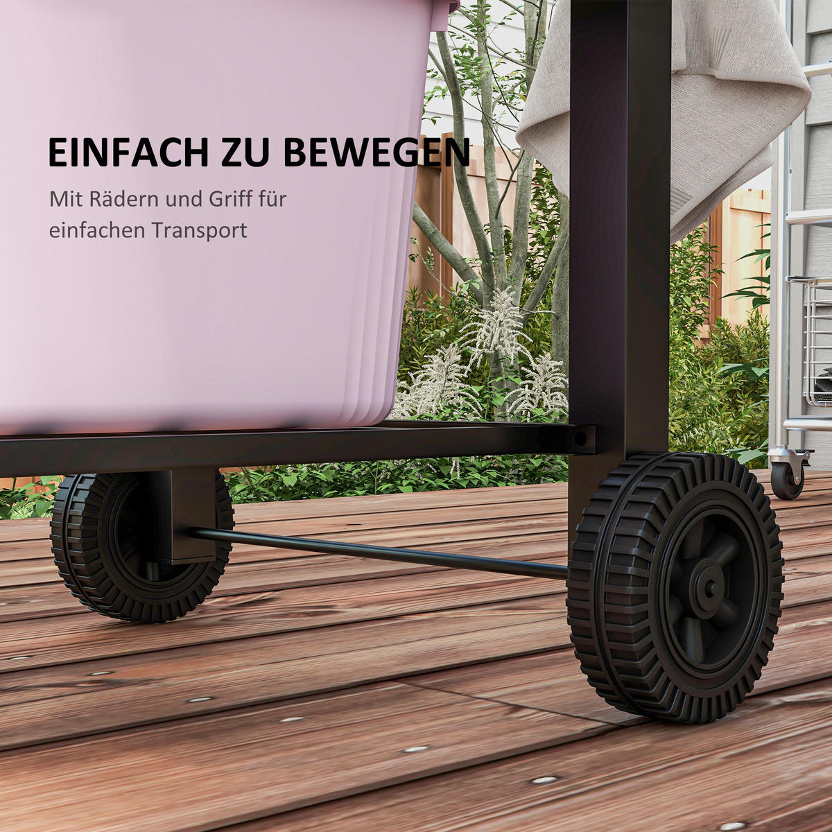 HOLZKOHLEGRILL - Schwarz, Metall (65/108/113cm) - Outsunny