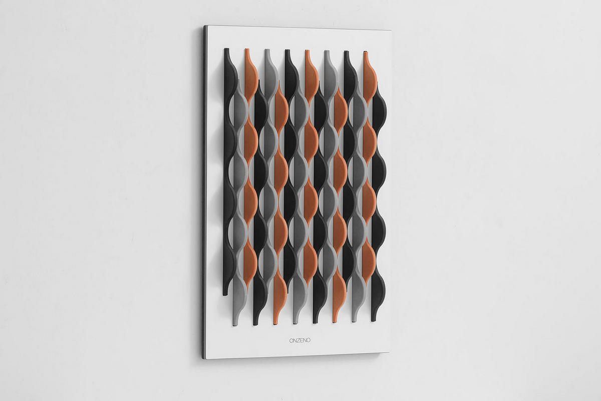HOLZBILD Schwarz-Weiß 45/65 cm - Schwarz/Orange, Holz (5.46/65cm) - KUNSTLOFT
