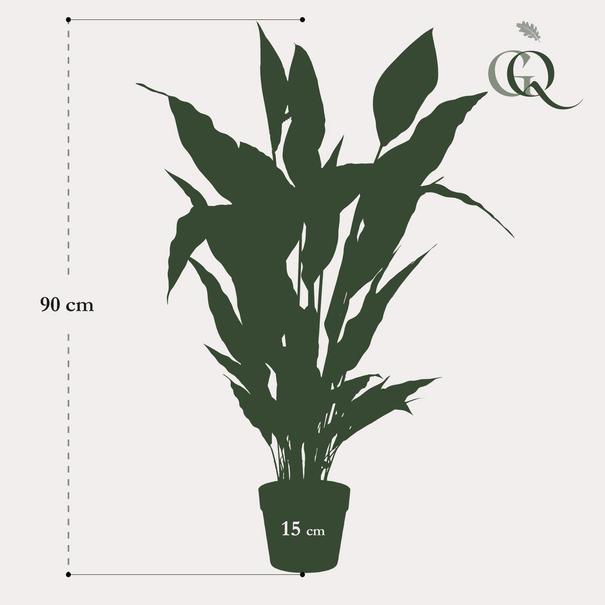 KUNSTPFLANZE Spathiphyllum Einblatt 90cm - Grün, Kunststoff (90cm) - Green boutiQ