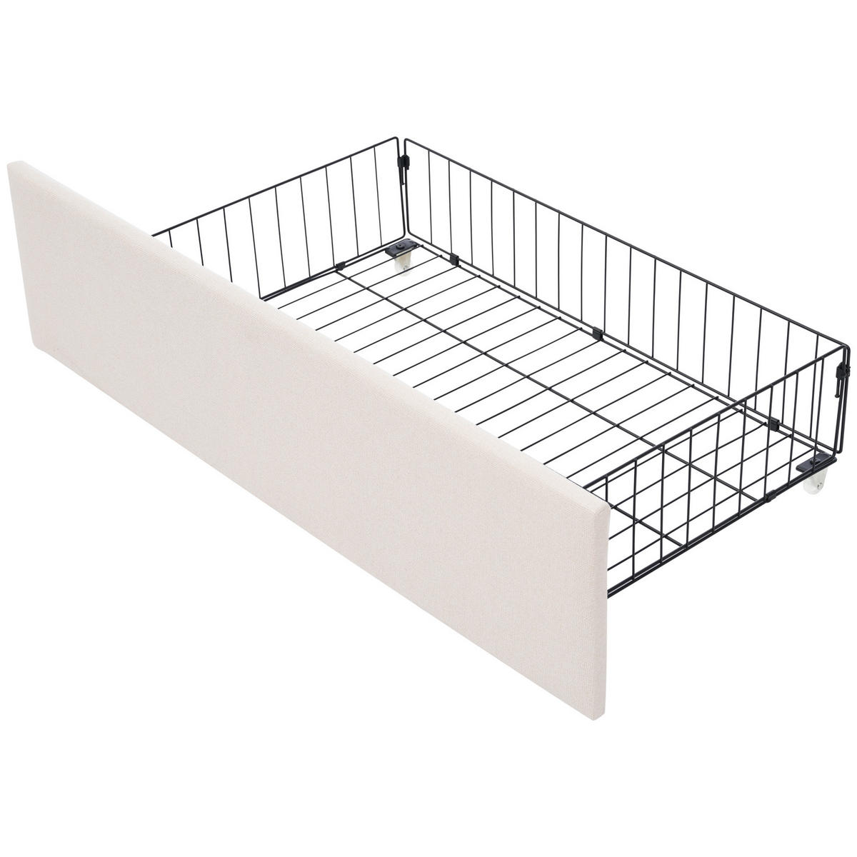 STAURAUMBETT 90/200 cm DE-00241, in Beige, LED und 2 Schubladen - Beige, Holz (90/200cm) - ComfortXL