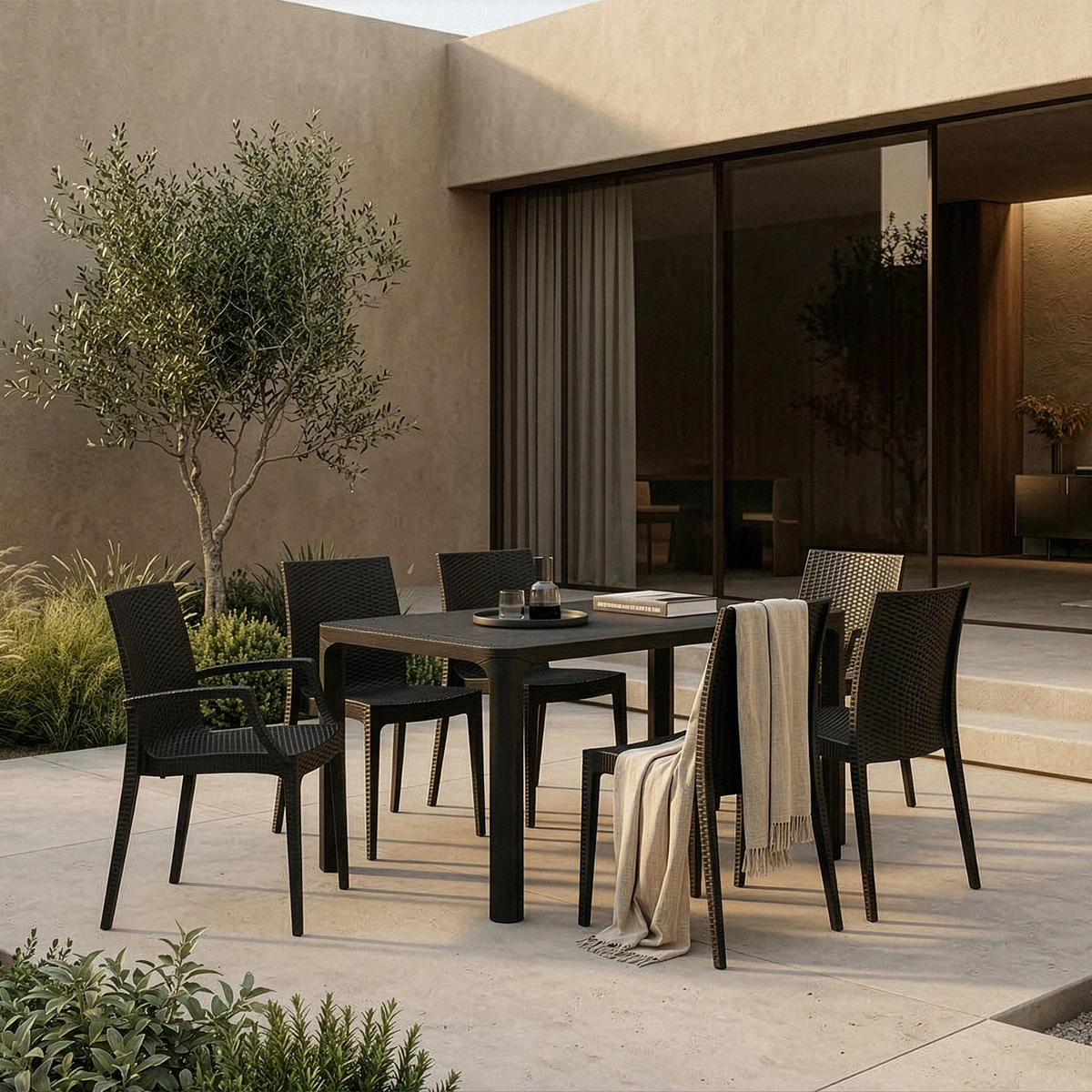 GARTENTISCH LEOPSI, Anthrazit - Anthrazit, Kunststoff (80/120/72cm) - KONSIMO®