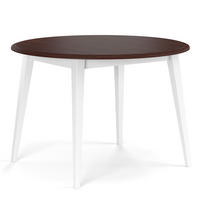ESSTISCH Belluno Elegante Kiefer weiß (RAL9010) lackiert / Kiefer gebeizt, Nussbaumfarben 90 / 90 / 74,5cm - Nussbaumfarben/Weiß, Holz (90/90/75cm) - Feldmann-Wohnen