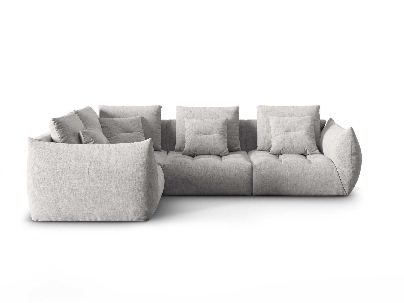 ECKSOFA modular links Bloom aus strukturiertem Stoff silber 3 Sitzplätze - Silberfarben, Textil (216/316cm) - Micadoni