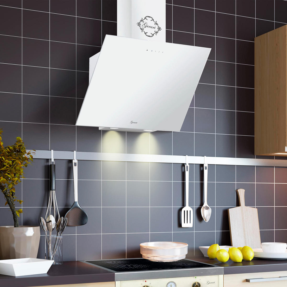 DUNSTABZUGSHAUBE GCH D 286 WH 6 Prime N 60 cm Weiß - Weiß, Glas/Metall (60/96.5/39cm) - Gurari