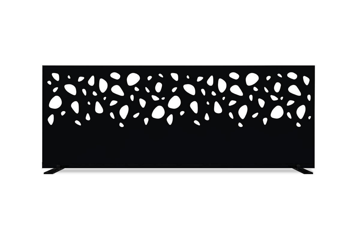 SICHTSCHUTZPANEELE dekorativ 2er-Set Sunny schwarz H.160cm, rechte Seite mit Muster - Schwarz, Metall (60/160cm) - Casanoov