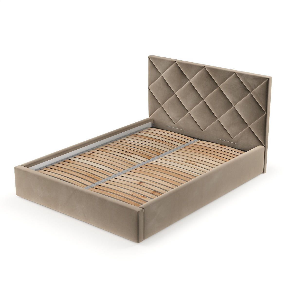 POLSTERBETT Torno 140/200 cm Taupe im Paros Stoff - Taupe/Schwarz, Holz/Holzwerkstoff (140/200cm) - AltaBeds