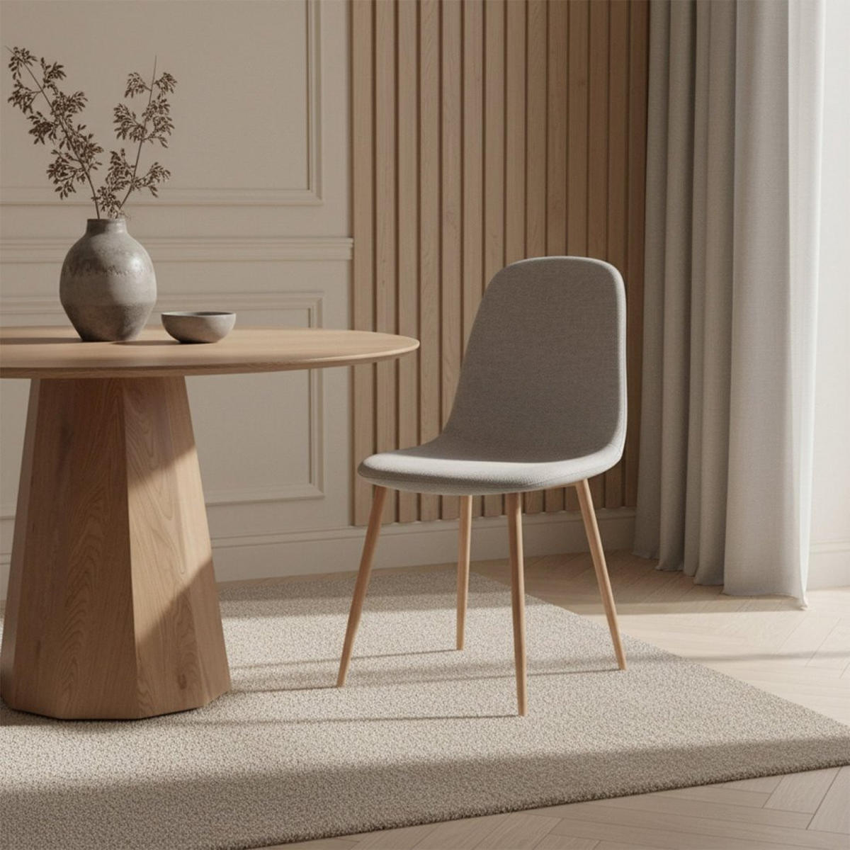 ESSZIMMERSTUHL Ellis Grau 43 cm x 87 cm 4er-Set - Grau, Textil (43/87/54cm) - Klast Home