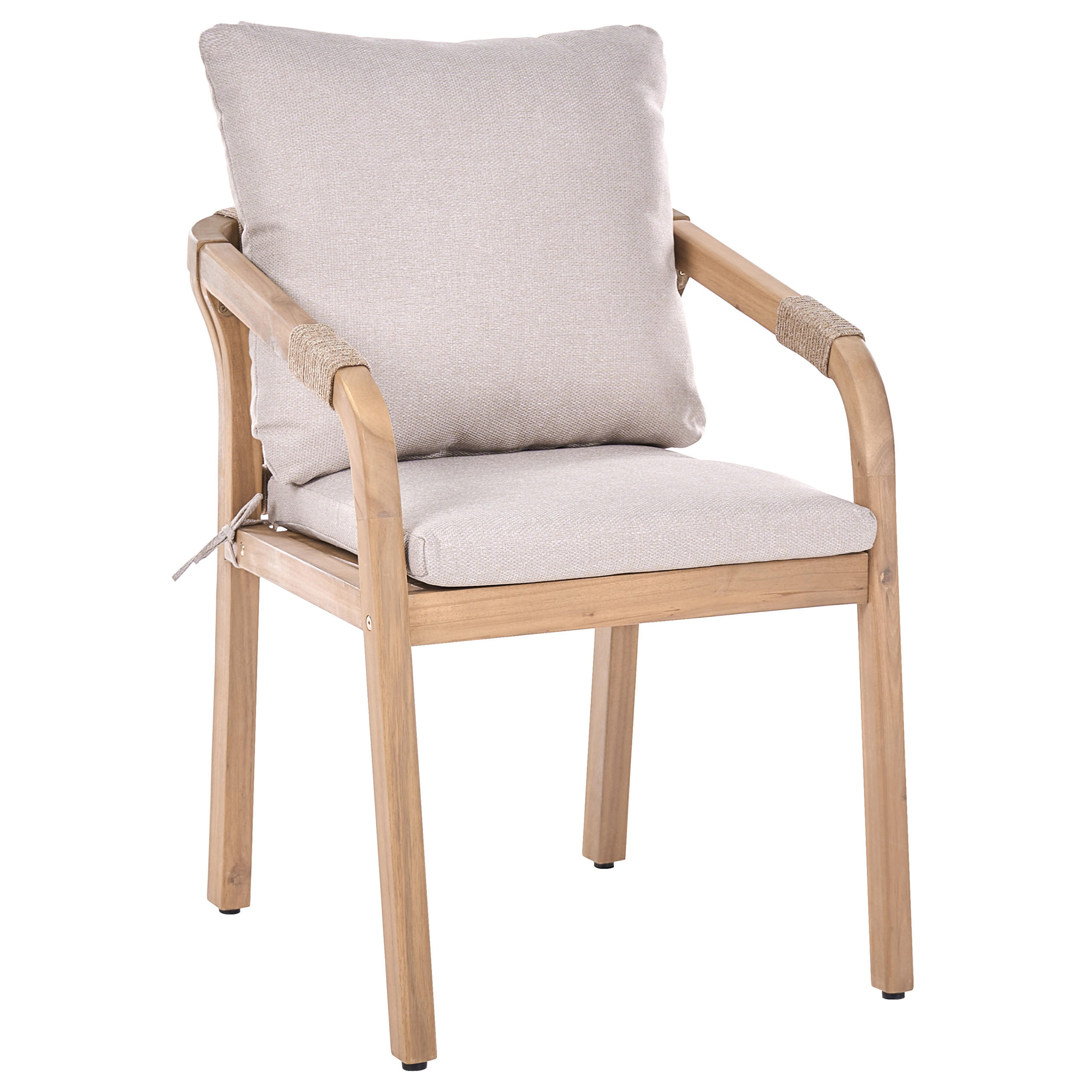 GARTENSTUHL Akazienholz Hellbraun Sumba - Beige, Holz (55/76/66cm) - Beliani