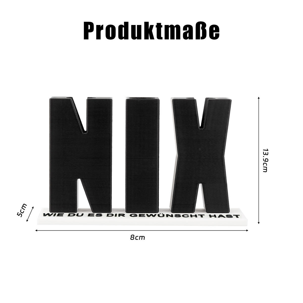 GELDGESCHENK NIX 3D Buchstaben Holz mit Löchern Geburtstag Geschenkidee - Schwarz, Metall (8/13.9/5cm)