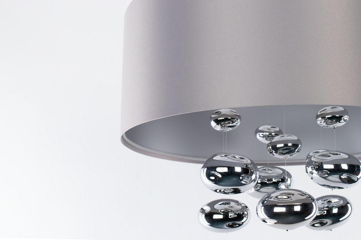 HÄNGELEUCHTE Grau 40/96 cm - Silberfarben/Grau, Kunststoff (40/1/96cm) - ONZENO