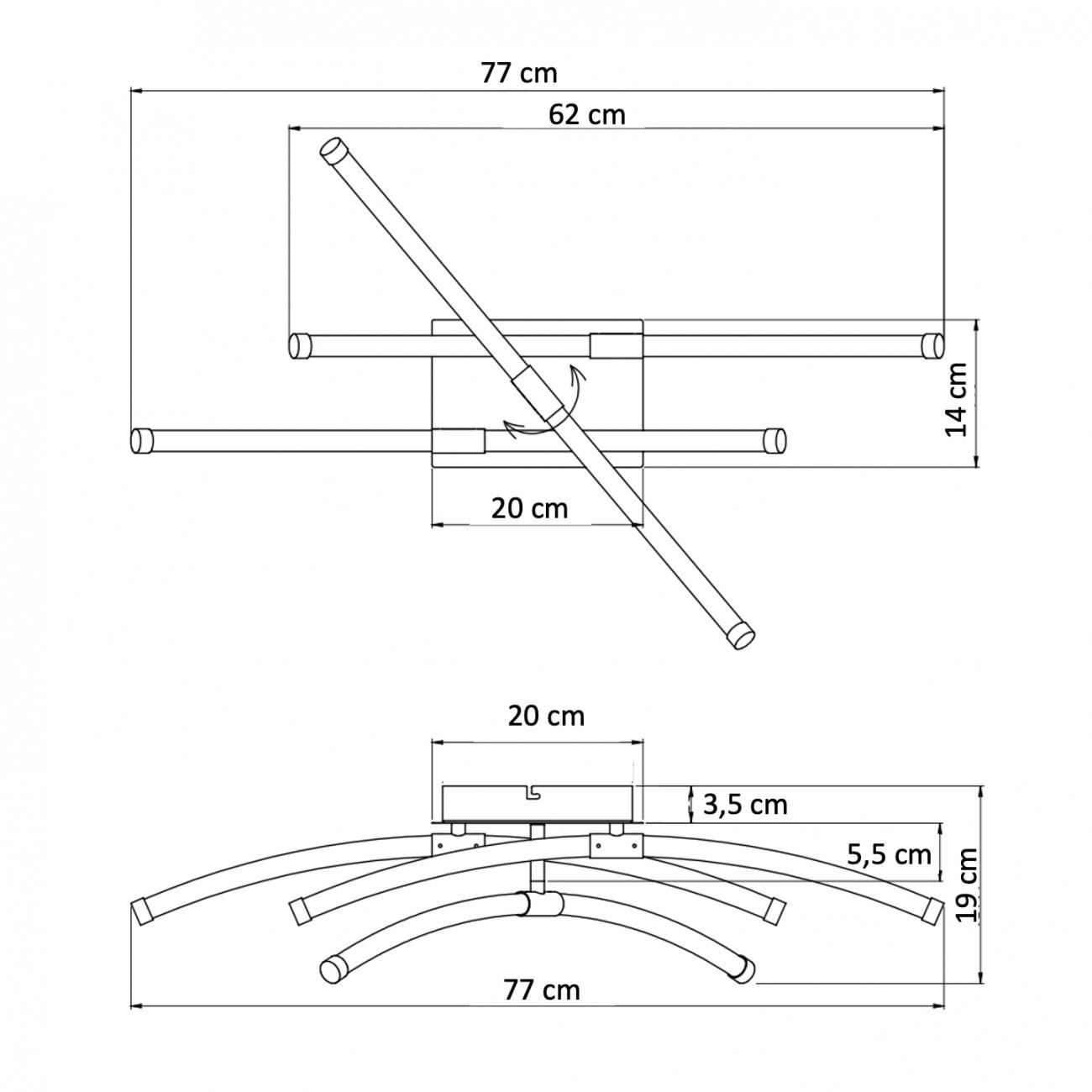 DECKENLEUCHTE Adrianna, Silber/Chrom, 77cm - Chromfarben, Metall (77/14/19cm) - KOSILUM