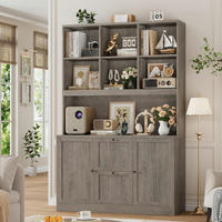 BÜCHERREGAL mit Steckdose Artisan Eiche 116 x 40 x 182 cm - Grau, Holzwerkstoff (116/182/40cm)