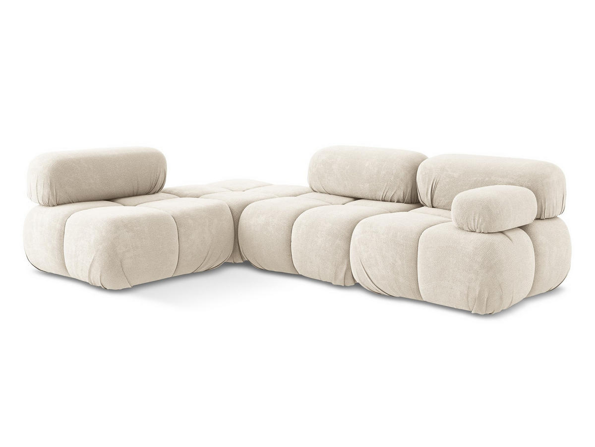 ECKSOFA Links Chenille Stoff Beige - Beige/Creme, Kunststoff/Textil (190/285cm) - Makamii
