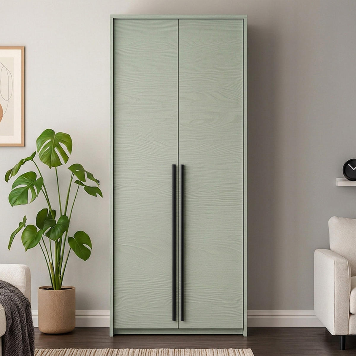 DREHTÜRENSCHRANK Giana mit 2 Türen, 105 cm, Eukalyptusfarbe - Eukalyptusholzfarben, Holzwerkstoff (105/217/65cm) - Beautysofa