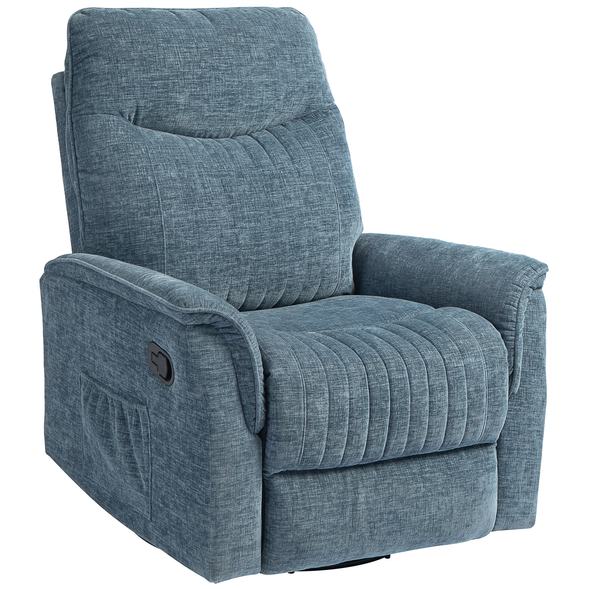 RELAXSESSEL DE-15386 manuell neigbar mit 360°-Drehung Blau - Blau, Textil (93/104/84cm) - ComfortXL