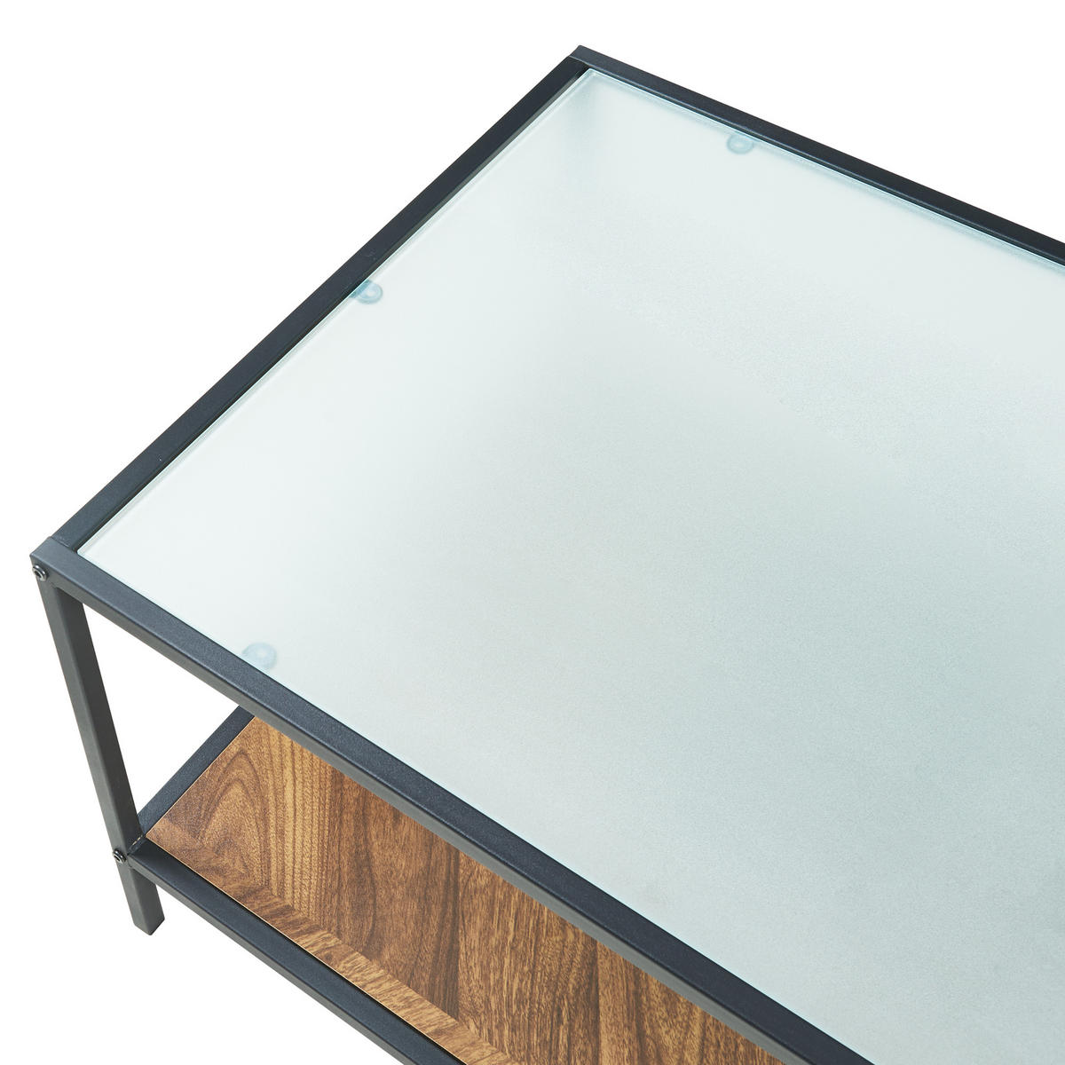 COUCHTISCH Pärghos 120/60/45 cm - Eichefarben/Schwarz, Glas/Metall (60/120/45cm) - [en.casa]