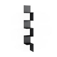 ECKREGAL Paolo Schwarz 28 x 175.4 cm mit 5 Fächern - Schwarz, Holzwerkstoff (28/175.4/28cm) - Vicco