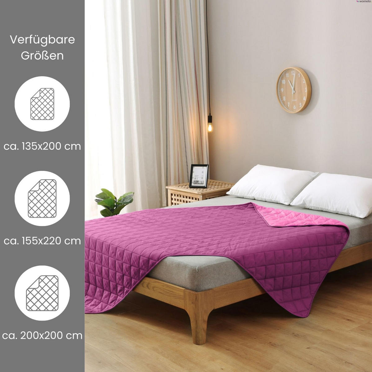 KINDER-SOMMERBETT Steppbett lila/pink - Lila, Textil (135/200cm) - wometo