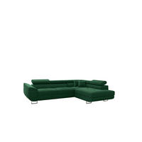 ECKSOFA FALIO L-Form Mit Schlaffunktion Im Modernen Stil Für Das Wohn Und Schlafzimmer Dunkelgrün Rechts - Dunkelgrün, Holz/Textil (275/202cm) - Kaiser Möbel