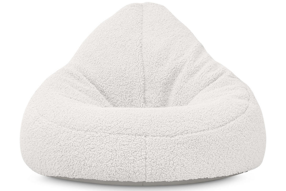 SITZSACK COSMO aus Bouclé, Hellgrau - Weiß, Textil (85/80/85cm) - KONSIMO®