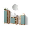 BADMÖBEL-SET Marano Blau-Grau 4 Teile - Blaugrau/Sonoma Eiche, Holzwerkstoff (35/65/60cm) - Livinity®