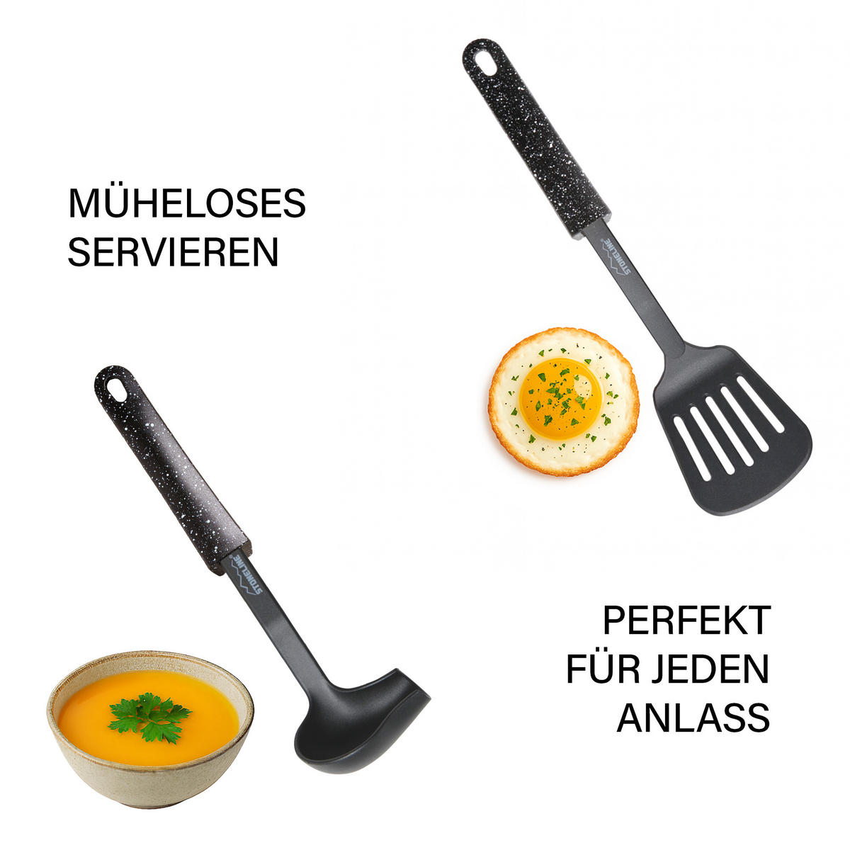 KÜCHENHELFER-SET 9-TEILIG - Schwarz, Metall - Stoneline