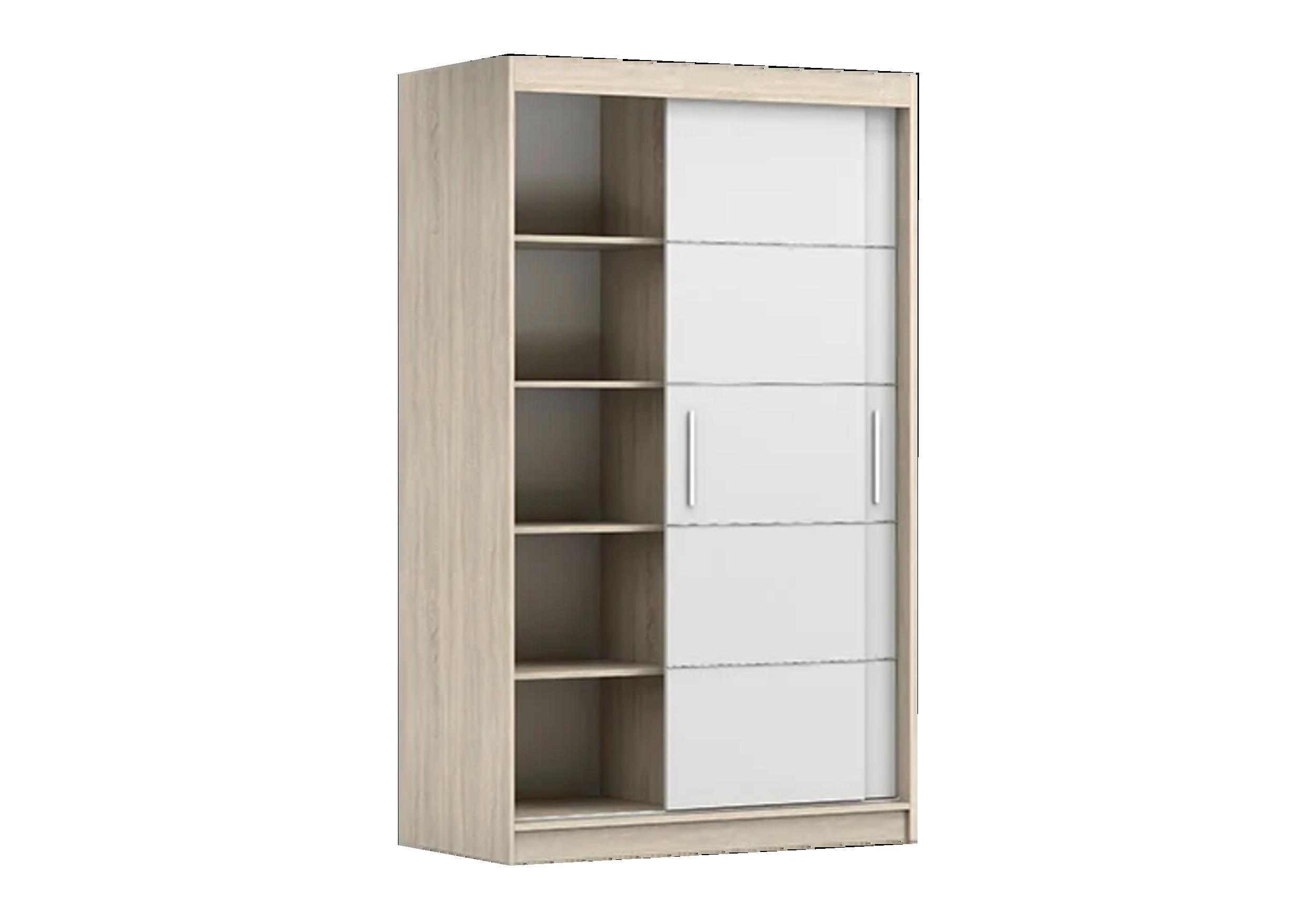 SCHIEBETÜRENSCHRANK - Noah 06 - Sonoma - Sonoma Eiche, Holzwerkstoff/Metall (120/200/61cm) - Möblo