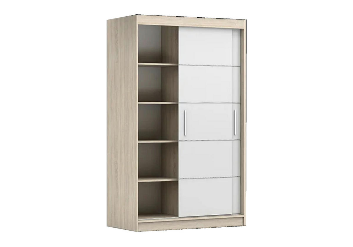 SCHIEBETÜRENSCHRANK - Noah 06 - Weiß - Weiß, Holzwerkstoff/Metall (120/200/61cm) - Möblo