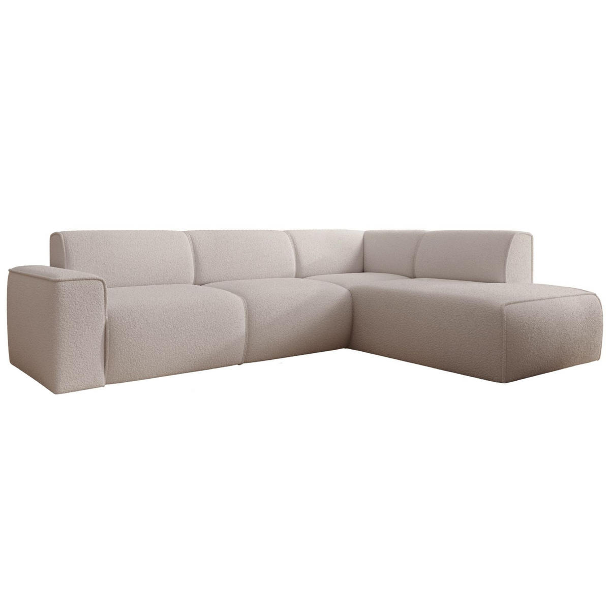 ECKSOFA Bouvi Hellbeige rechts - Ecru/Schwarz, Kunststoff/Textil (220/292cm) - Selsey