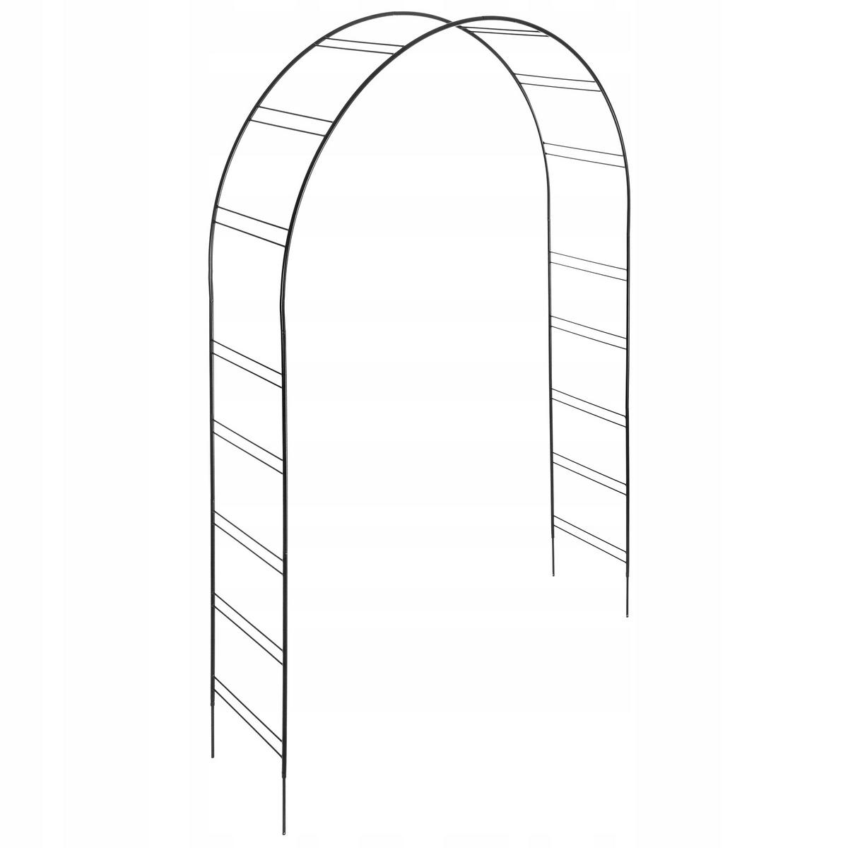 GARTENPERGOLA für Blumen, 255 cm, Schwarz - Schwarz, Metall (150/255cm) - KADAX
