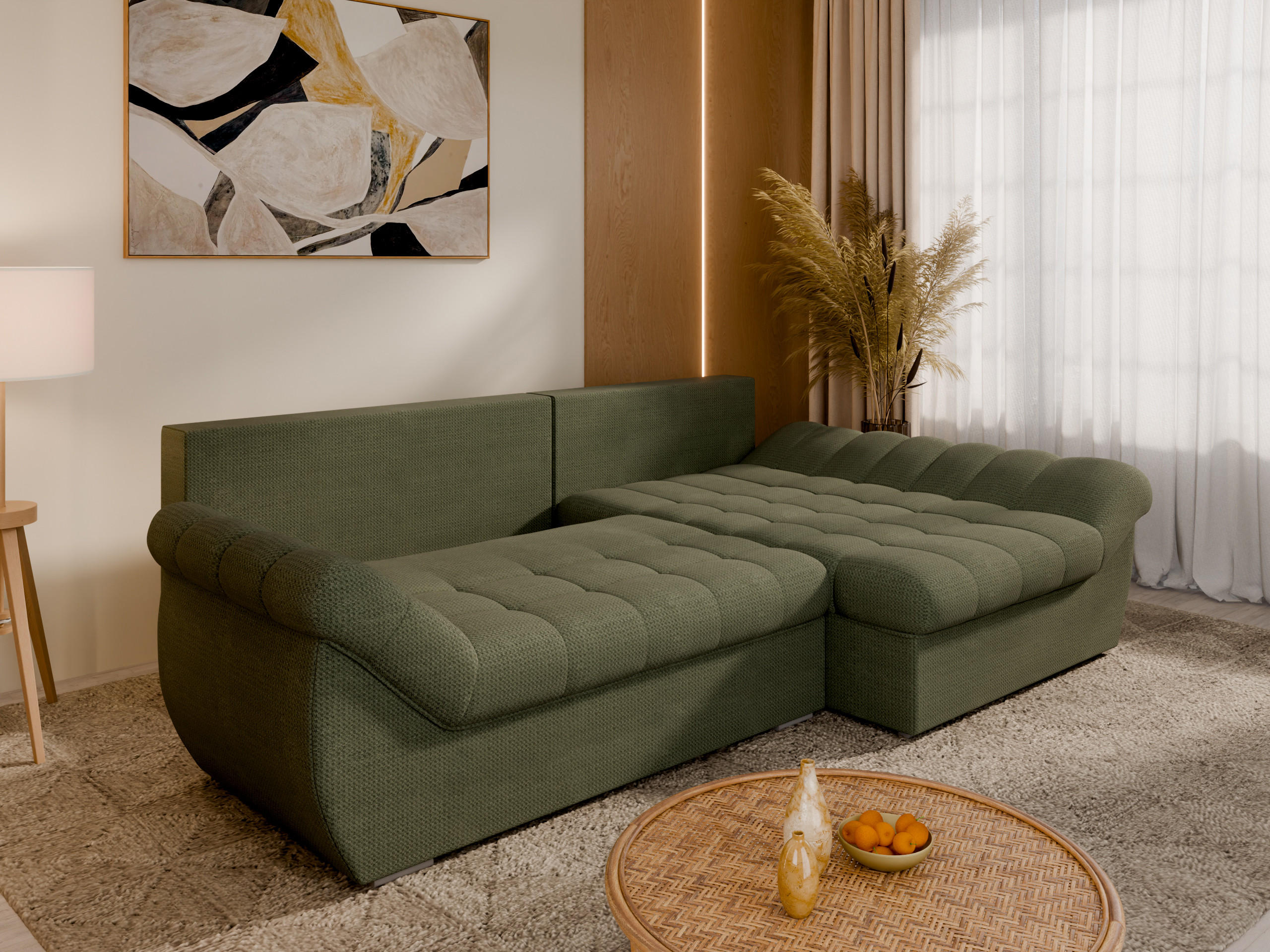Homesy Ecksofa Grün 279x175 cm
