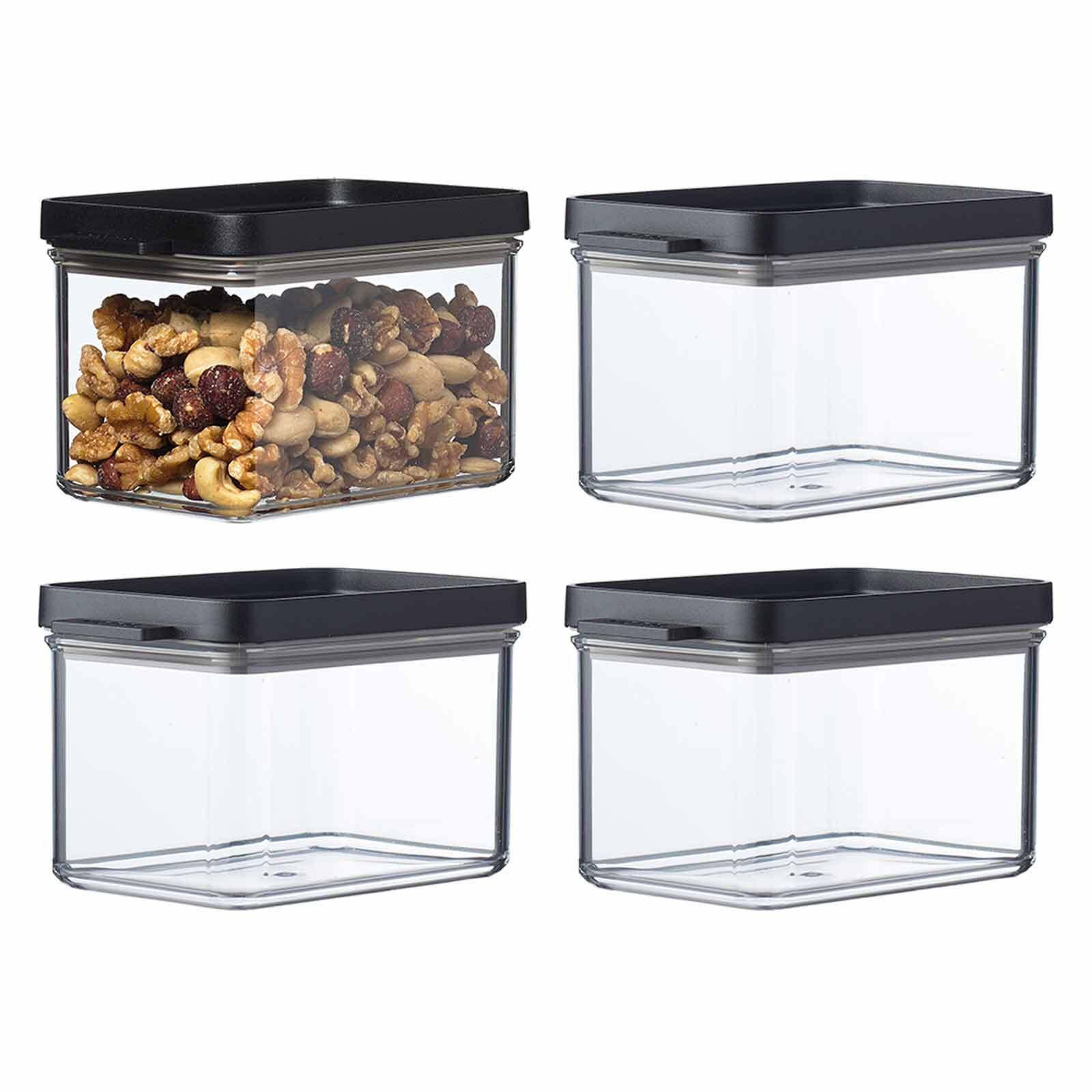 VORRATSDOSEN OMNIA Black 700 ml 4er Set - Schwarz, Kunststoff (9.4/9.2/14.5cm) - Mepal