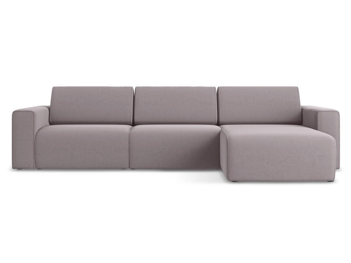 ECKSOFA Rechts Samt Stoff Violett - Lila/Flieder, Kunststoff/Textil (314/167cm) - Makamii