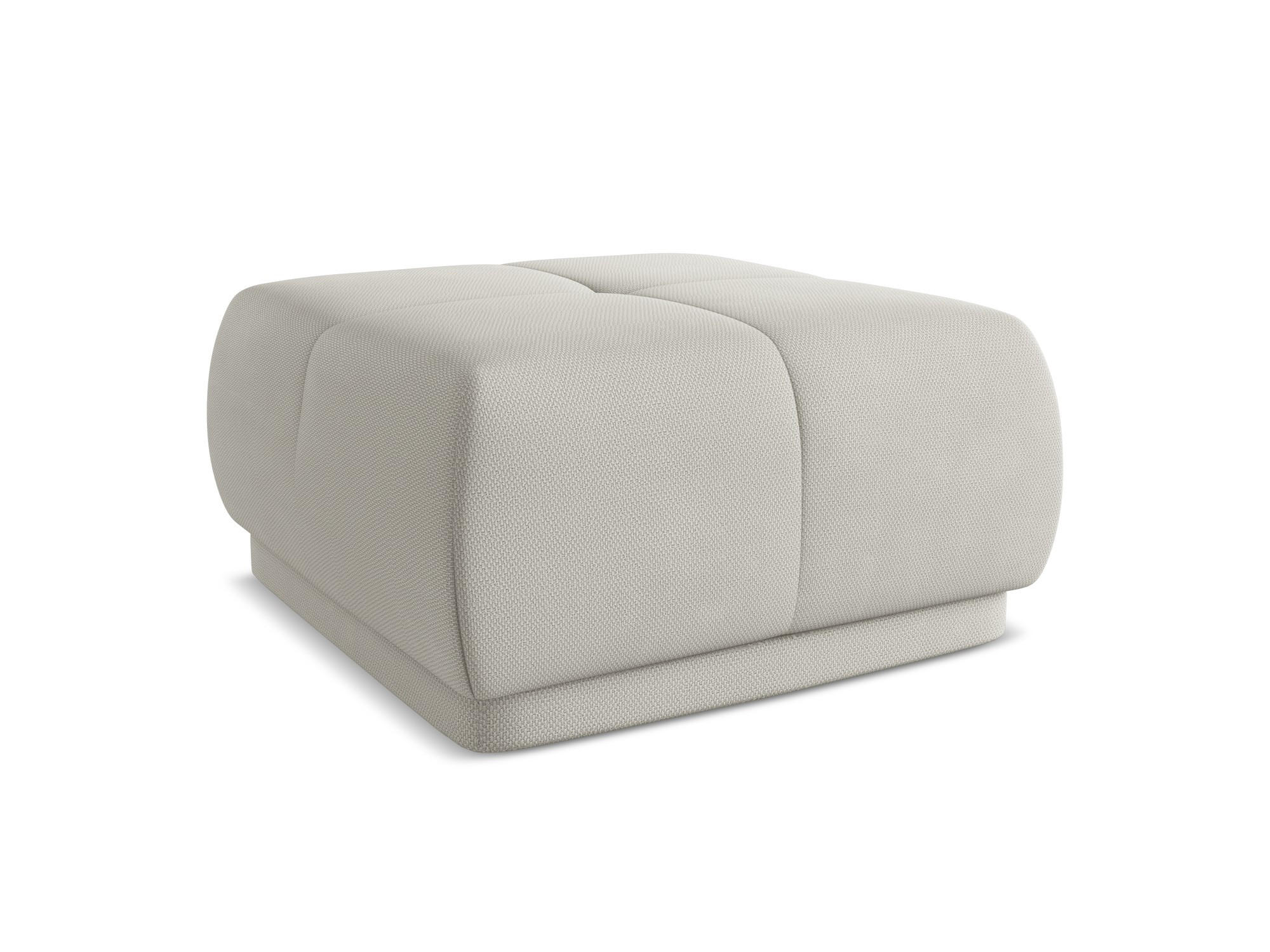 POUF Chenille Stoff Beige - Beige/Schwarz, Kunststoff/Textil (60/35/60cm) - Makamii