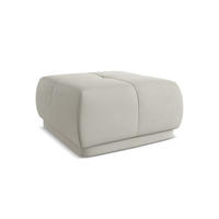 POUF Chenille Stoff Beige - Beige/Schwarz, Kunststoff/Textil (60/35/60cm) - Makamii