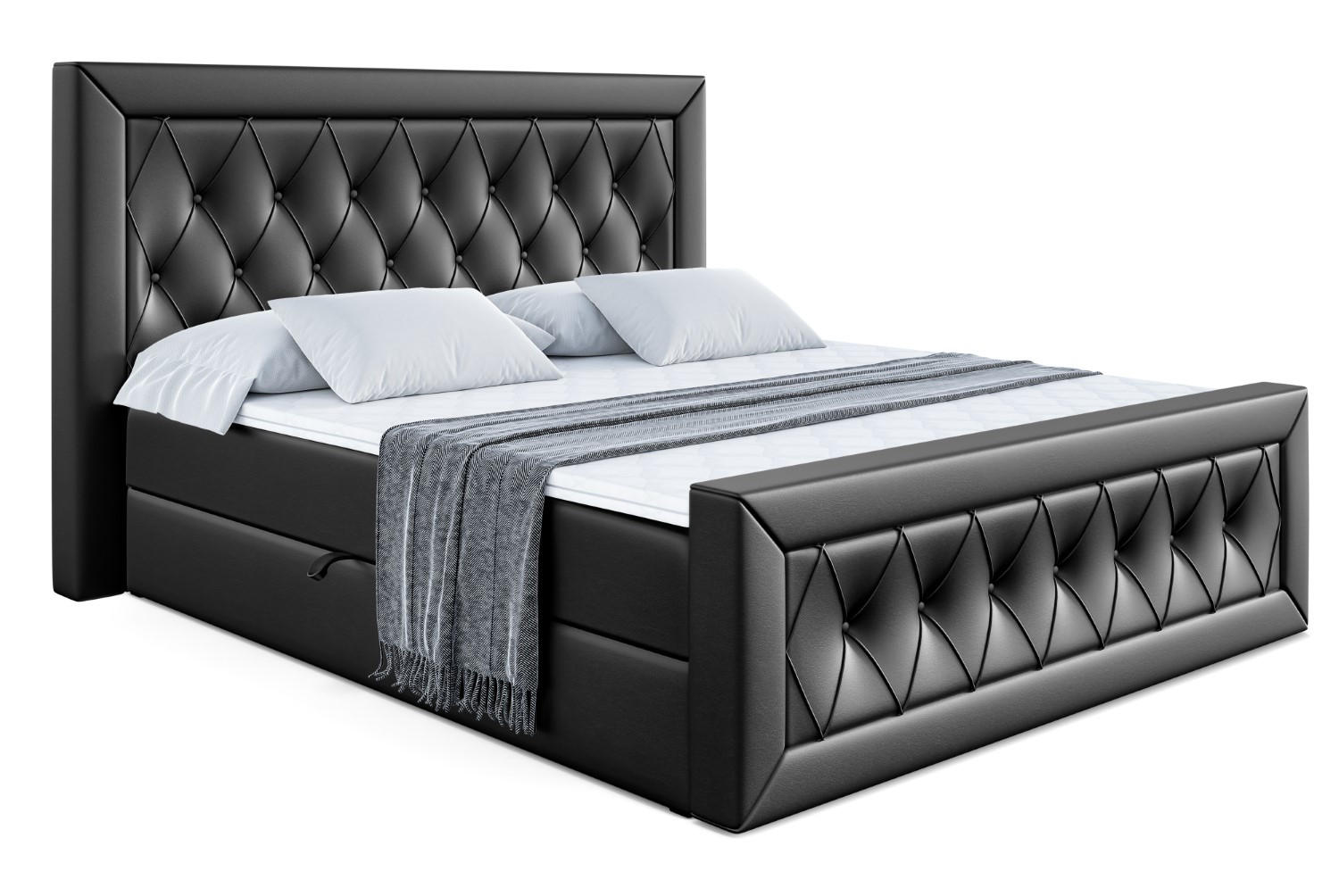 BOXBETT NOEL-Z - 200 x 200 - H3 - Schwarz Hochglanz - Schwarz Hochglanz, Holzwerkstoff (200/200cm) - ALTDECOR