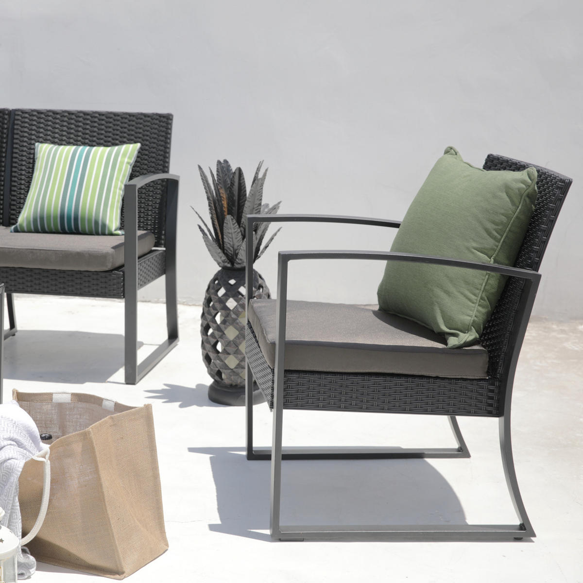 GARTENSET Lois XL Grau/Grau - Grau, Kunststoff - SVITA