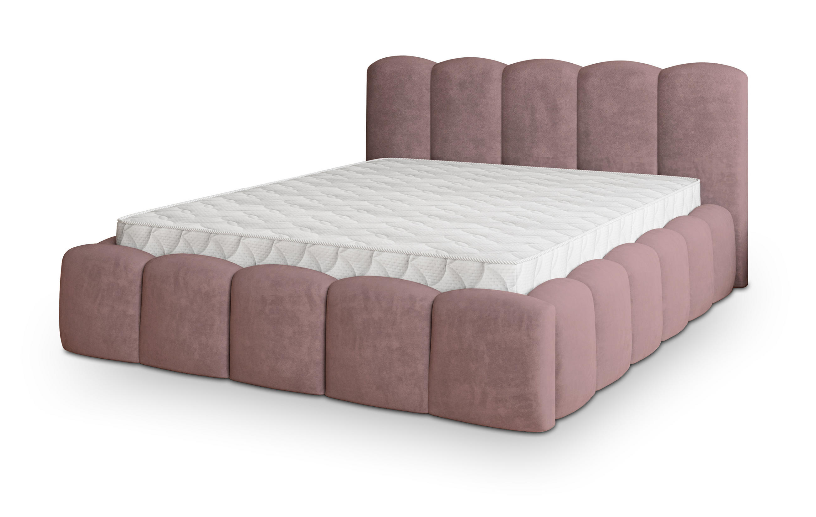 POLSTERBETT FALINA 140x200 cm mit Bettkästen - Rosa - Rosa, Holz (140/200cm) - MASSENO